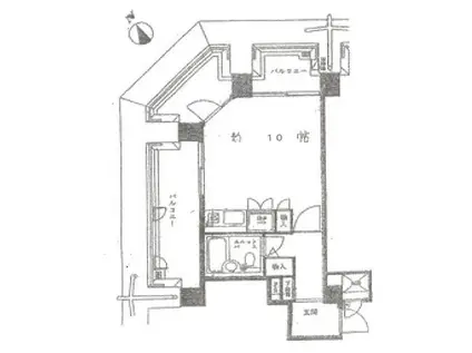 ロイヤルハイツ新宿御苑角(1K/5階)の間取り写真