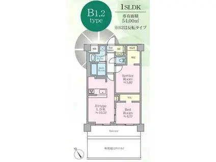 MIMOSA北朝霞(1SLDK/2階)の間取り写真