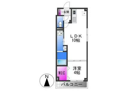 アリビラ鶴橋(1LDK/4階)の間取り写真