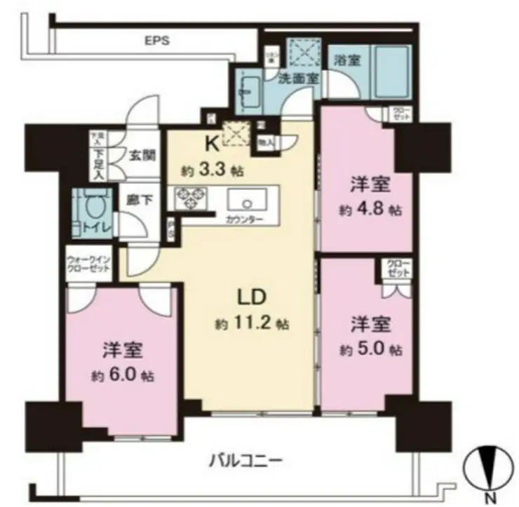品川イーストシティタワー 17階階 間取り