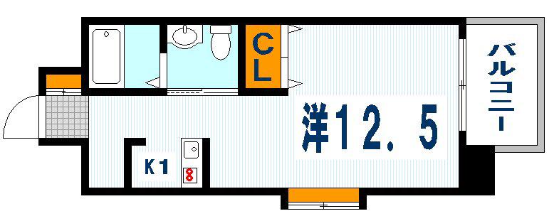 FKJ十日市ビル(ワンルーム/2階)の間取り写真