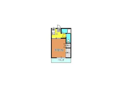 ハイツやまなか(1K/1階)の間取り写真