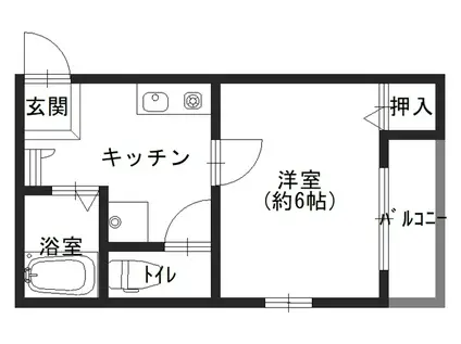 メゾンメテオール(1K/2階)の間取り写真