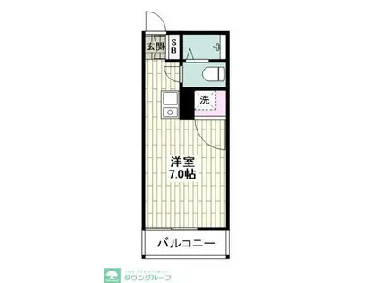 コーポシャルムB(ワンルーム/3階)の間取り写真