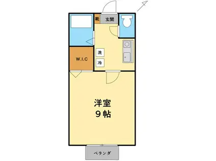 第2サンハイツ大野(1K/2階)の間取り写真