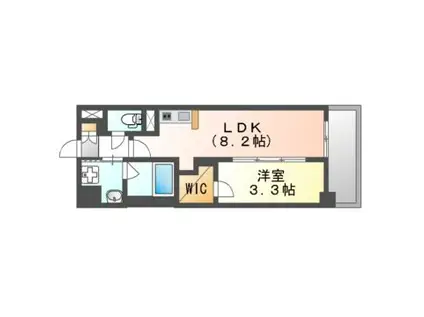 S-RESIDENCE烏森AUREATE(1LDK/10階)の間取り写真