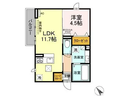 カーサ・デ・津森(1LDK/1階)の間取り写真