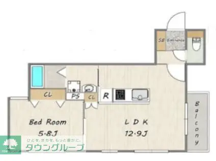 ヴァンクレール(1LDK/2階)の間取り写真