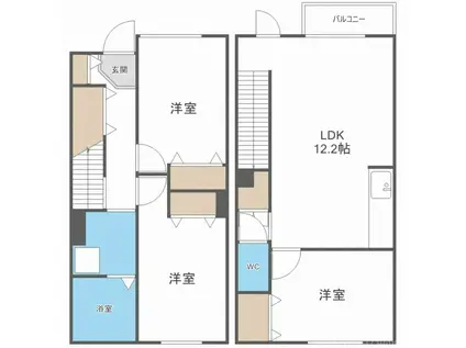 HIGHBRIDGE宮の森(3LDK/1階)の間取り写真
