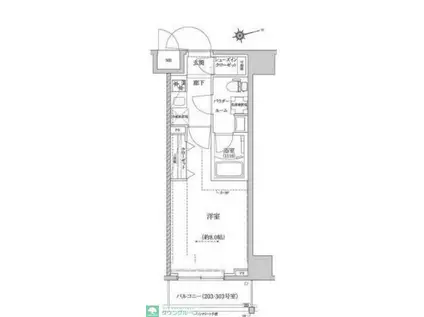 RELUXIA墨田八広(1K/9階)の間取り写真