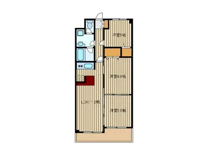 シャトー本多(3LDK/3階)の間取り写真