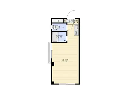 サンヒルズ参番館(ワンルーム/2階)の間取り写真