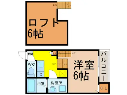 PHIL GLANZ(1K/2階)の間取り写真