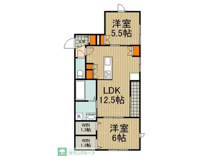 リヴィエール(2LDK/3階)の間取り写真