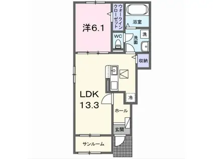 ジュネス HAYAKAWA III(1LDK/1階)の間取り写真
