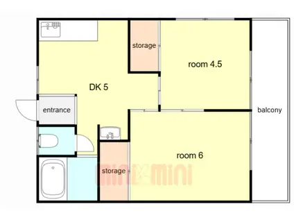 シティハイツ西岡本(2DK/1階)の間取り写真