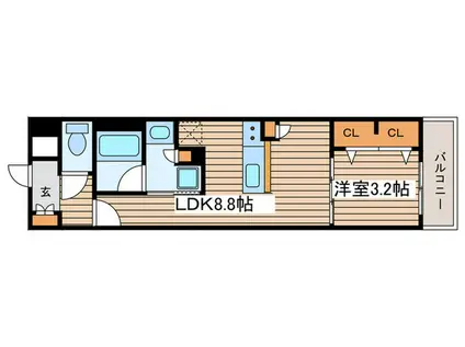 プレサンスロジェ上前津駅前ザレジデンス(1LDK/9階)の間取り写真