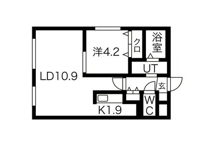 プリエ北33条(1LDK/3階)の間取り写真