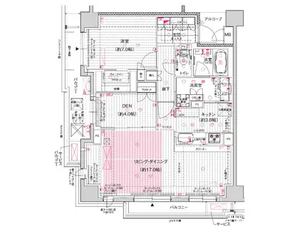 ルネグラン夙川北名次(2LDK/4階)の間取り写真
