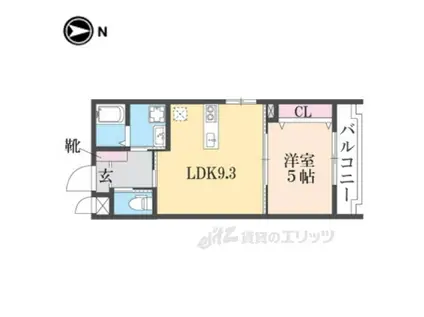 LEI梅小路(1LDK/5階)の間取り写真