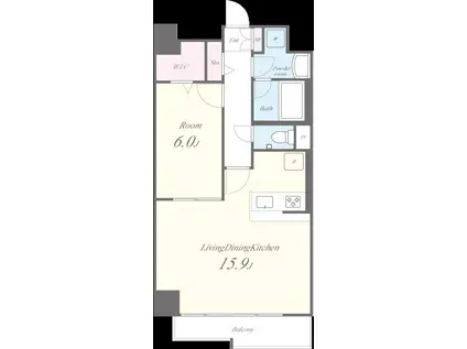 N RESIDENCE SUMIYOSHI(1LDK/6階)の間取り写真