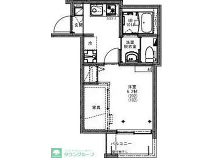 KEIAI RESIDENCE 北小金II(1K/2階)の間取り写真