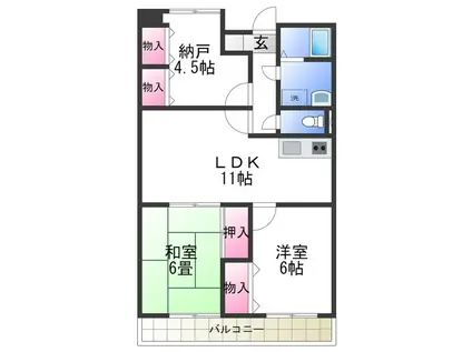 ラフィーネ壱番館(3LDK/1階)の間取り写真