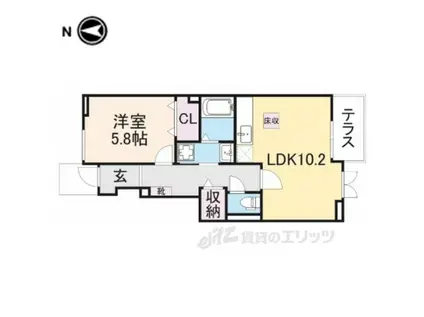 ベル・ブライトS(1LDK/1階)の間取り写真
