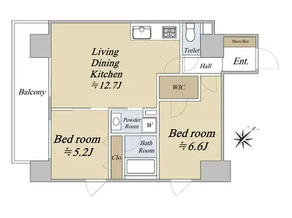 シュリンプタワー(2LDK/8階)の間取り写真