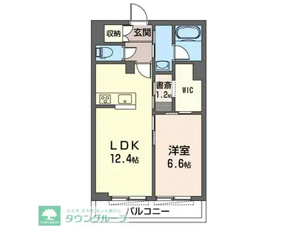 BLOOM(1LDK/2階)の間取り写真