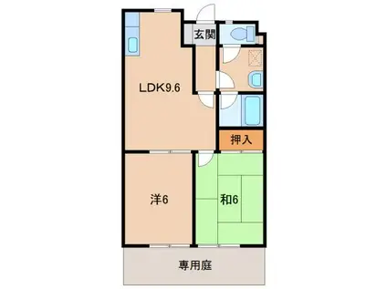 ソレアード菖蒲(2LDK/1階)の間取り写真