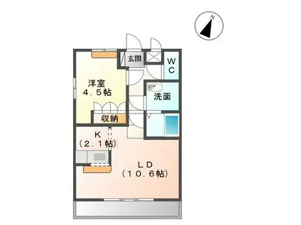 BERLINA B(1LDK/1階)の間取り写真