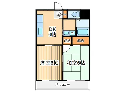 ハイクリーンコート(2DK/2階)の間取り写真