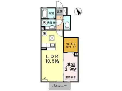 セジュールSAWA(1LDK/1階)の間取り写真