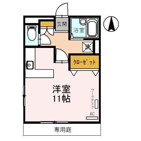 セントラルクオ(ワンルーム/2階)の間取り写真