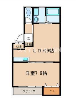 エスペランザ(1LDK/1階)の間取り写真