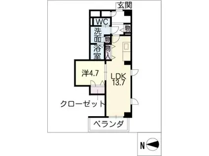 グレース花塚(1LDK/2階)の間取り写真