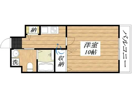 ルッツ平野(1K/1階)の間取り写真