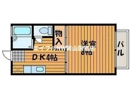 ドミール小川(1K/1階)の間取り写真