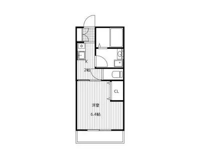 パルコートU(1K/2階)の間取り写真
