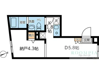 コンポジット早稲田(ワンルーム/1階)の間取り写真