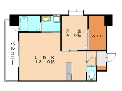 アクシオ三萩野(1LDK/10階)の間取り写真
