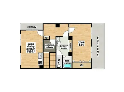 モアビル(1LDK/4階)の間取り写真