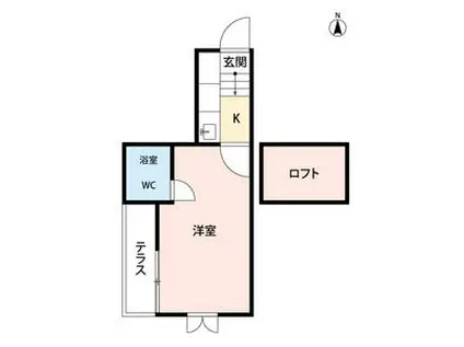 リバティーライフ志木(1K/1階)の間取り写真