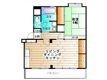 コート保土ヶ谷A棟(1LDK/1階)の間取り写真