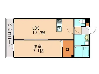 EMIGRAND-HK楽市(1LDK/2階)の間取り写真