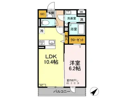 コンティニュエ(1LDK/3階)の間取り写真