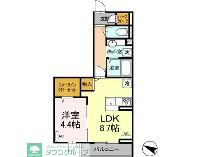 エクセリア上鷺宮II(1LDK/2階)の間取り写真