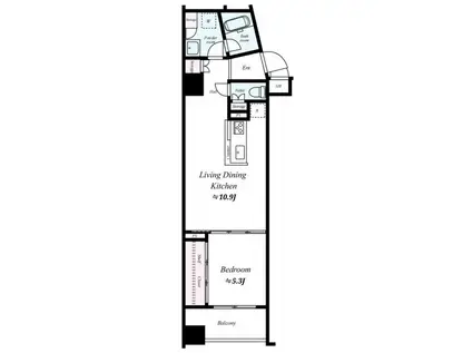 レックス多摩川レジデンス(1LDK/2階)の間取り写真