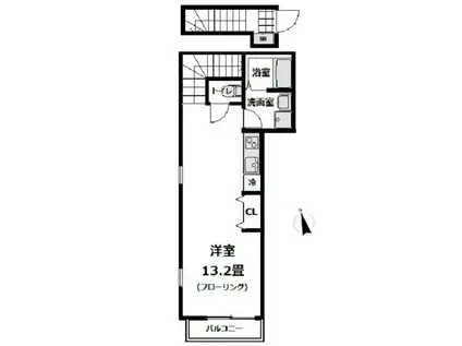 ザ・パークメゾン南長崎の杜(ワンルーム/2階)の間取り写真